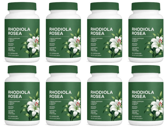500mg Rhodiola Rosea Capsules Natural Herbaceous Plants Supplement for Daily Stress Support & Energy Balance 60 Count Per Bottle