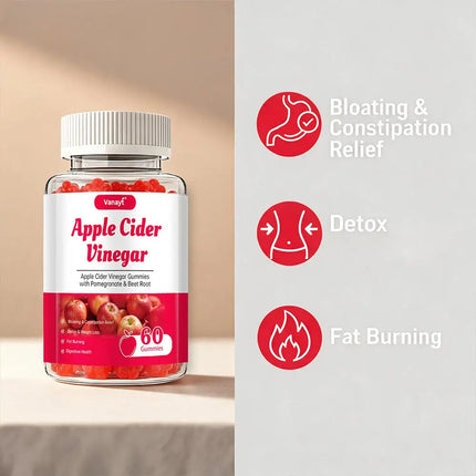 Apple Cider Vinegar Gummies ACV Gummies Detox For Bloating and Constipation Slimming Fat Burning Digestive System Health