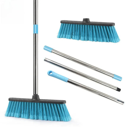 Floor Cleaning Broom with Adjustable Long Handle Stiff Bristle Grout Brooms Scrubber for Cleaning Bathroom, Kitchen,courtyard