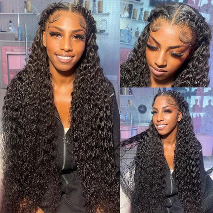 13X6 Deep Wave Frontal Wig 13x4 HD Transparent Lace Frontal Remy Glueless Deep Curly Lace Front Human Hair Wigs For Women