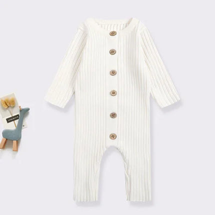 Autumn Winter Korean Style Children Knitted Clothes Newborn Baby Girls Knitted Bodysuits Solid Color Knitting Hooded Jumpsuit