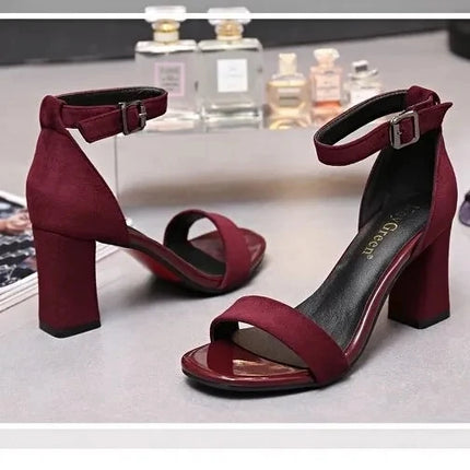 2026 New Summer High Heels Women Roman Shoes Thick With Open Toe Sandals Women's Shoes Small Size 31 32 33 40 European Style