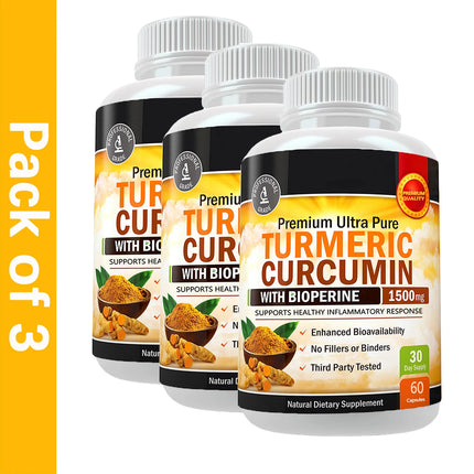 Turmeric Curcumin with Bioperine 1500mg - High Absorption Ultra Potent Turmeric Supplement Tumeric Capsules for Joint Support