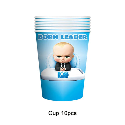 Baby B-BOSSED Birthday Theme Birthday Party Decoration Backdrop Family Cup Plate Napkin Balloons Baby Shower Supplies Kid Gift