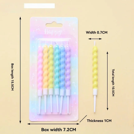 6/12ps Cakelove  Colorful Birthday Candles With Stand Star Heart Cake Candle Baby Children Birthday Party Supplies Wedding Decor