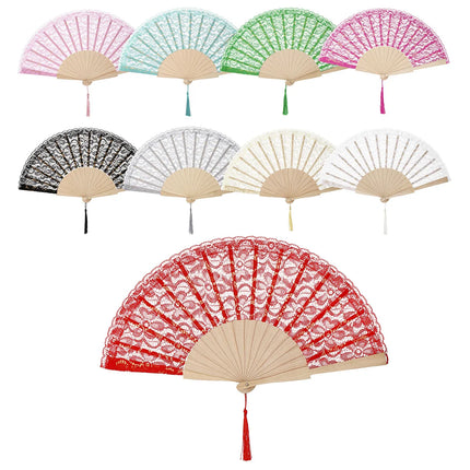 10/30pcs Exquisite Lace Wooden Folding Hand Fans Personalize Engrave Text Logo on Wood for Dancing & Wedding Party Home Decor
