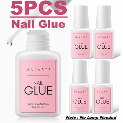 Makartt Nail Glue Remover for Press On Nails, Dissolves in 5 Mins, No Damage No Filing, Gentle Safe for Natural Nails Manicure