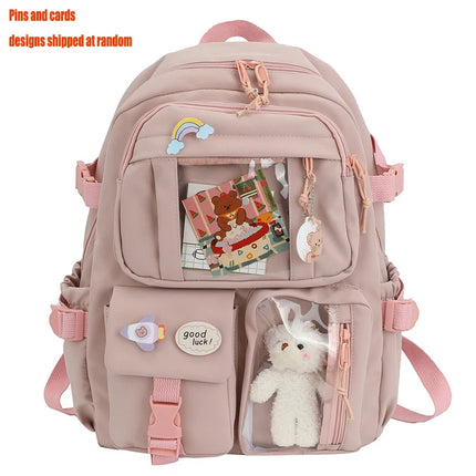 Cute Women Backpacks Waterproof Multi-Pocket Nylon School Backpack for Student Female Girls Kawaii Laptop Book Pack Mochilas