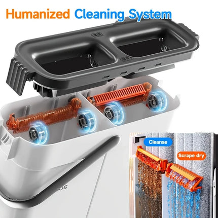 JOYBOS 33cm Spin Hand Free Flat Mop With Bucket Set Wet Dry Separation For Living Room Toilet Home Mops Floor Cleaning Tool