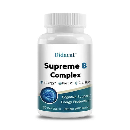 Vitamin B Complex Capsules, Daily Essential B Vitamin Supplement for Energy Mood Cognitive Nervous System & Immune Wellness