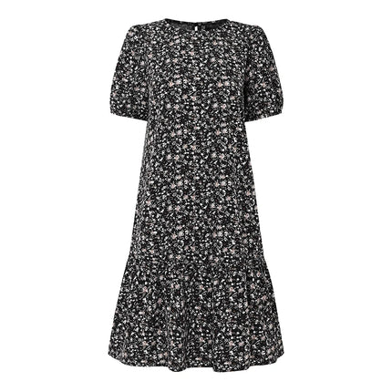 2026 ZANZEA Summer Floral Printed Dresses Women Elegant Casual Holiday Party Dress Stylish Short Sleeve Work Knee Length Robe
