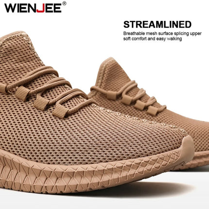 Men's Non-Slip Casual Sneakers Breathable Outdoor Jogging Training Hiking Sports Running Outdoor Weave Knit Lace Up Shoes