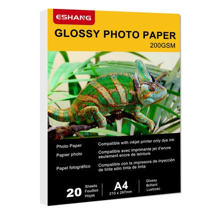 A4 20 Sheets | 100 Sheets 3R/4R/5R Glossy Photo Paper for Inkjet Printer, Bright Color, Suitable for Photography, Family, Festiv