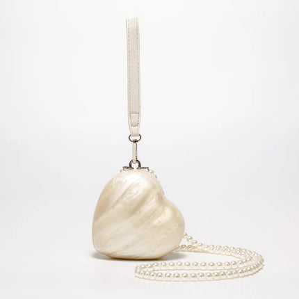 Mini Pearl Bag Crossbody Beaded Necklace Shoulder Handbag Egg Evening Fashion Totebag Women Hand Lady Phone Handbags Small Woman