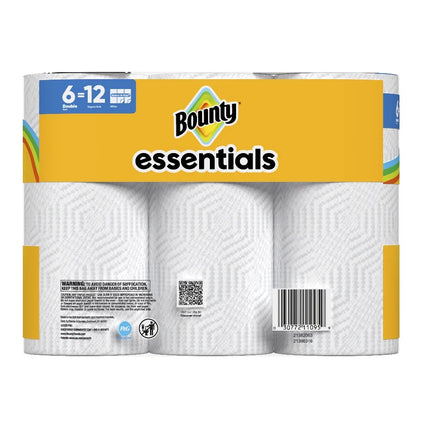 ICUTE-Bounty Essentials Paper Towels Select-A-Size 6 Double Rolls, White, 108 Sheets Per Roll