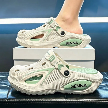 Men's Summer Hollow-out Clogs Breathable Slip-on Sandals Casual Lightweight Non-slip Soft Sole Fashion Vacation Beach