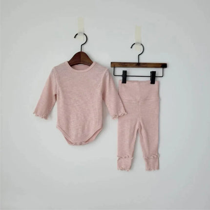 Autumn Winter Newbron Baby Rompers Solid Color Long Sleeved Belly Protection Homewear Baby Pajamas for Infant Kids