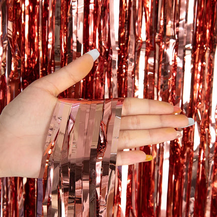 Cheap as a Party Metallic Tinsel Foil Fringe Curtains Backdrop for Birthday New Year Eve Party Photo Wedding Baby Shower Decor