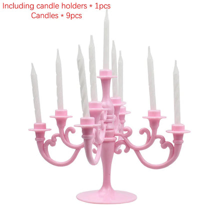 Ins Style Retro European Luxury Cake Decoration Candlestick Baking Birthday Party Wedding Small Plug-In Supplies Theme Girl