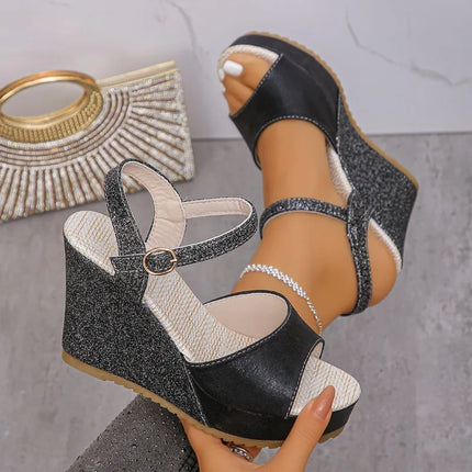 2026 Women's Fashionable Wedge Sandals Summer Casual Non-slip Peep Toe Woman Elegant Comfortable Platform High Heel Sandals