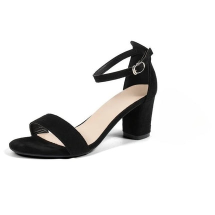 Women Heels Sandals 2025 New Summer Sandal Fashion Square  Ladies Elegant Dress High Heels Sandal Shoes Outdoor Casual Slides