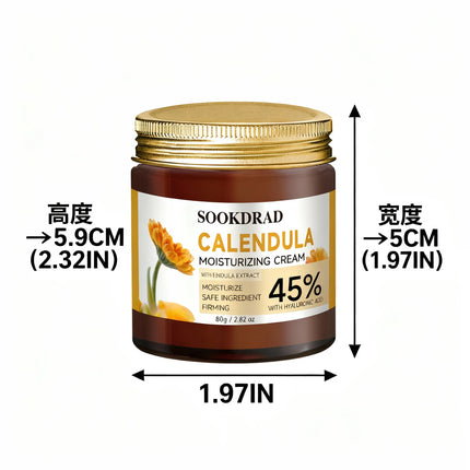 Calendula Moisturizing Cream,45% Extract+Hyaluronic Acid,moisturize firm,face neck body,unisex,80g,all skin,daily fresh care