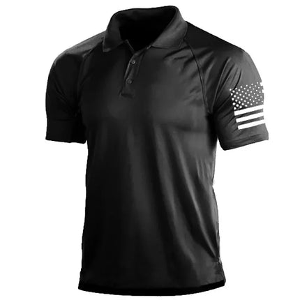 American Flag Pattern Polo Shirt For Men Colorful 3D Printed T-Shirts Outdoor Fashion Casual Sport Loose Street Lapel Tops Tees