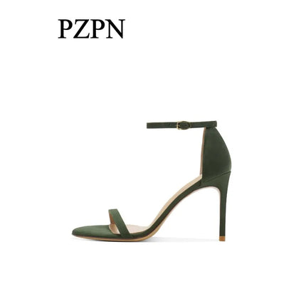 Black striped high-heeled shoes for women new summer collection,sexy with exposed toes,not tiring,slim heels sandals for women