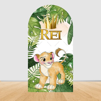 Simba The Lion King Arch Photography Backdrop Cover Elastic Fabric Baby's 1st Birthday Party Decor Photo Studio Background Props