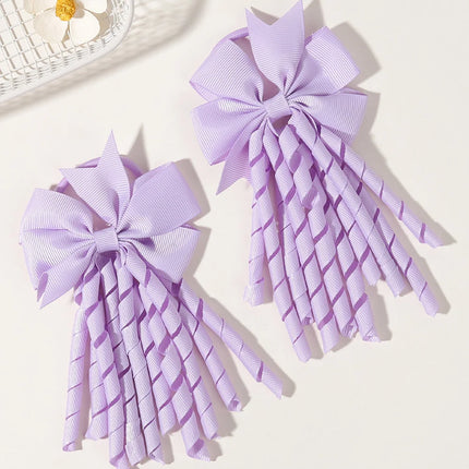 2pcs Girls' Bow Tassel Headband  for Children Babies Girls Parties Dances Ponytails Fixed Hair Accessories Baby Hair Accessories