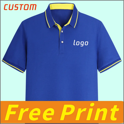 High End Polo Shirt Customization, Summer Short-Sleeved T-Shirt with Printed Logo, Embroidered Icon, Men's and Women's Breathabl