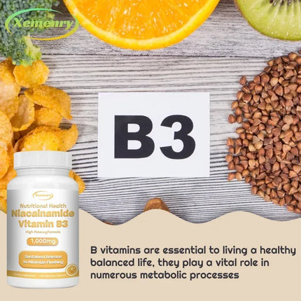 Niacinamide Vitamin B3 1,000 Mg - Dietary Supplement, Non-GMO