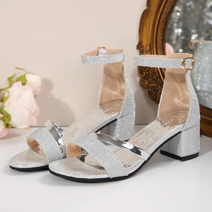 Women Sandals  New Fashion Sexy Medium High Heel Outdoor Sandals Elegant Casual Comfortable Wedding Shoes for Women