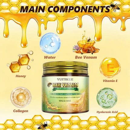 Yuitikue Bee Venom Skin Care Cream, 60g Firming & Smoothing Face & Body Cream, Suitable for All Skin Types