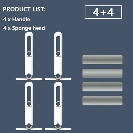 4/24Pcs Mini Squeeze Mop Mini Mop Desk Kitchen Car Clean Tools Mops with Self-squeezing Folding Home Cleaning Floor Washing Mops