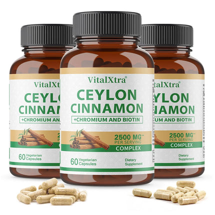 Natural Ceylon Cinnamon Capsules Nutritional Supplement - Joints, Bones & Brain Health, Antioxidants, Boosts Immunity