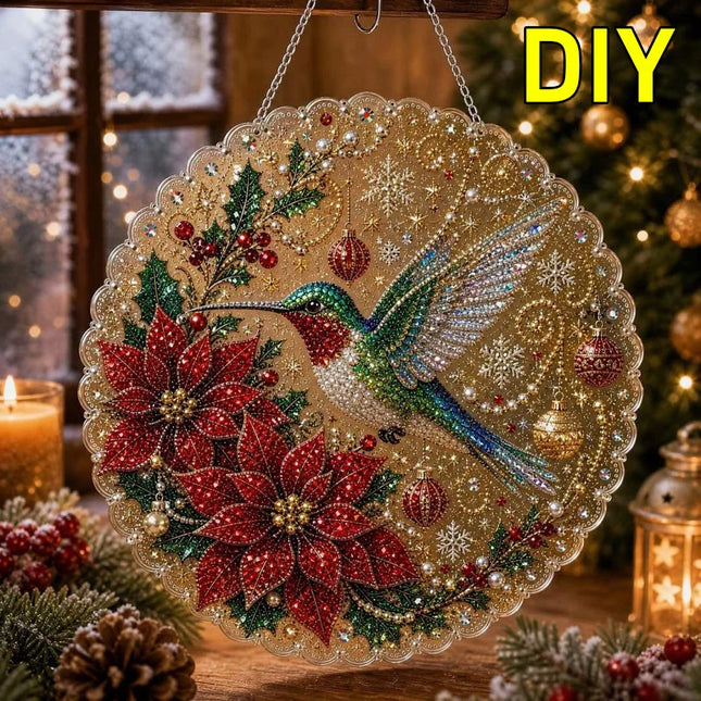 New Christmas Pearl Diamond Kit Diy Cute Dog Hummingbird Dwarf Pattern Acrylic Circular Board With Lace Edges Wall Decorat Gifts