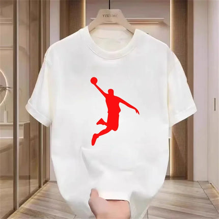 New Creative Luxury Men's High Quality Summer Printed Jordan T-shirt Cotton Casual Personality Y2K Children's Crewneck Top