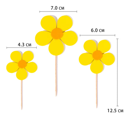 Resin Flower Cake Topper Happy Birthday Anniversary Cupcake Toppers Kids Party Wedding Decor Baby Shower Baking Supplies DIY New