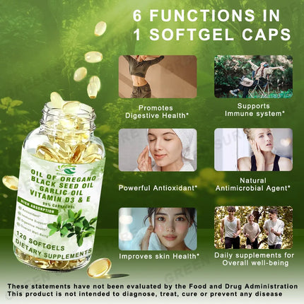 Organic Oregano Oil Capsules with 99% High Concentrate Carvacrol - Digestive Support, Gastrointestinal Health, Immune Support