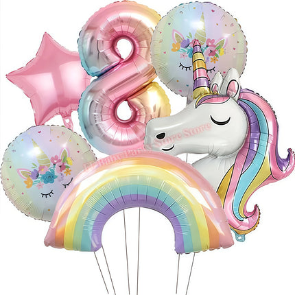 Kids Girls Unicorn Birthday Party Decoration Plate Cup Happy 1st Unicorn 3D Balloon Kid Favors Gift Wedding Baby Shower Supplies