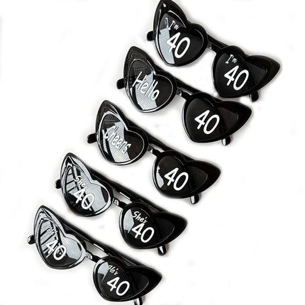 I'm 30th 40th 50th 60th Birthday Party Glasses Personalised Heart Shaped Sunglasses for Women Men Birthday Gift Party Supplies