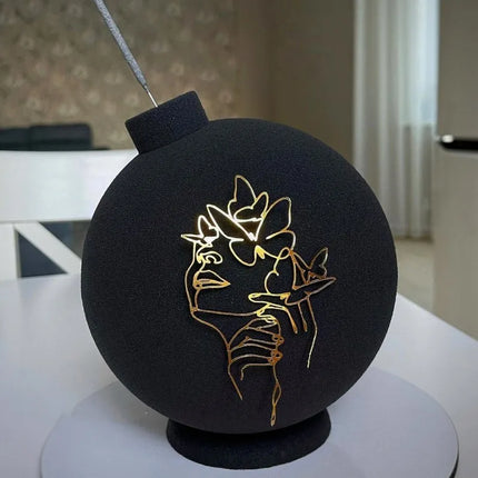 New Gold Portrait Happy Birthday Cake Topper Black Acrylic Abstract Art Boys Girls Party Cake Topper Baby Shower Girl Decoration