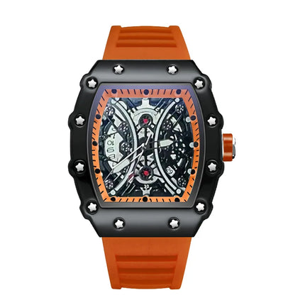 Men's Watch Light Luxury Brand Wine Barrel dial Fashionable Night Glow Sports Watch Calendar Clock Reloj L146
