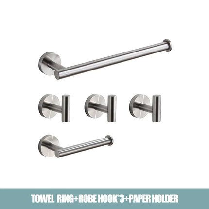 Gun Gray Black Brushed Gold Bathroom Hardware Set Stainless Steel Bathroom Accessories Towel Bar Towel Ring Toilet Paper Holder