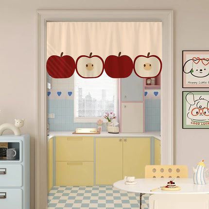 Door Curtain Printed Kitchen Triangle Flag Japanese Hanging Short Curtain Restaurant Curtains Partition Half-curtain Pennant Dec