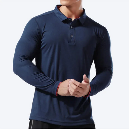Long Sleeve Quick Dry Sports Polo Shirt Running Fitness Shirt Customized Logo Printing Breathable T-shirt Tops S-6xl 2025