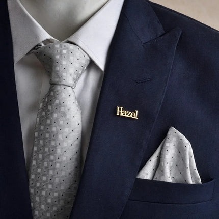 Customized name brooch, business low-key suit brooch, men's formal wear and accessories, universal for daily banquets