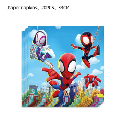 Spidey And His Amazing Friends Birthday Party Decoration Plates Tablecloth Cup Banner For Kids Birthday Balloon Party Favor Gift