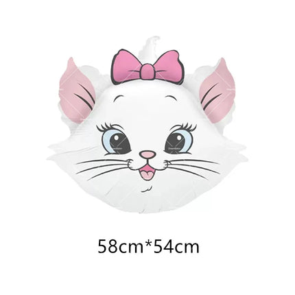 Marie Cat Balloons The Aristocats Party Decoration Cartoon Princess Happy Birthday Banner Tableware Pet Cake Topper Background